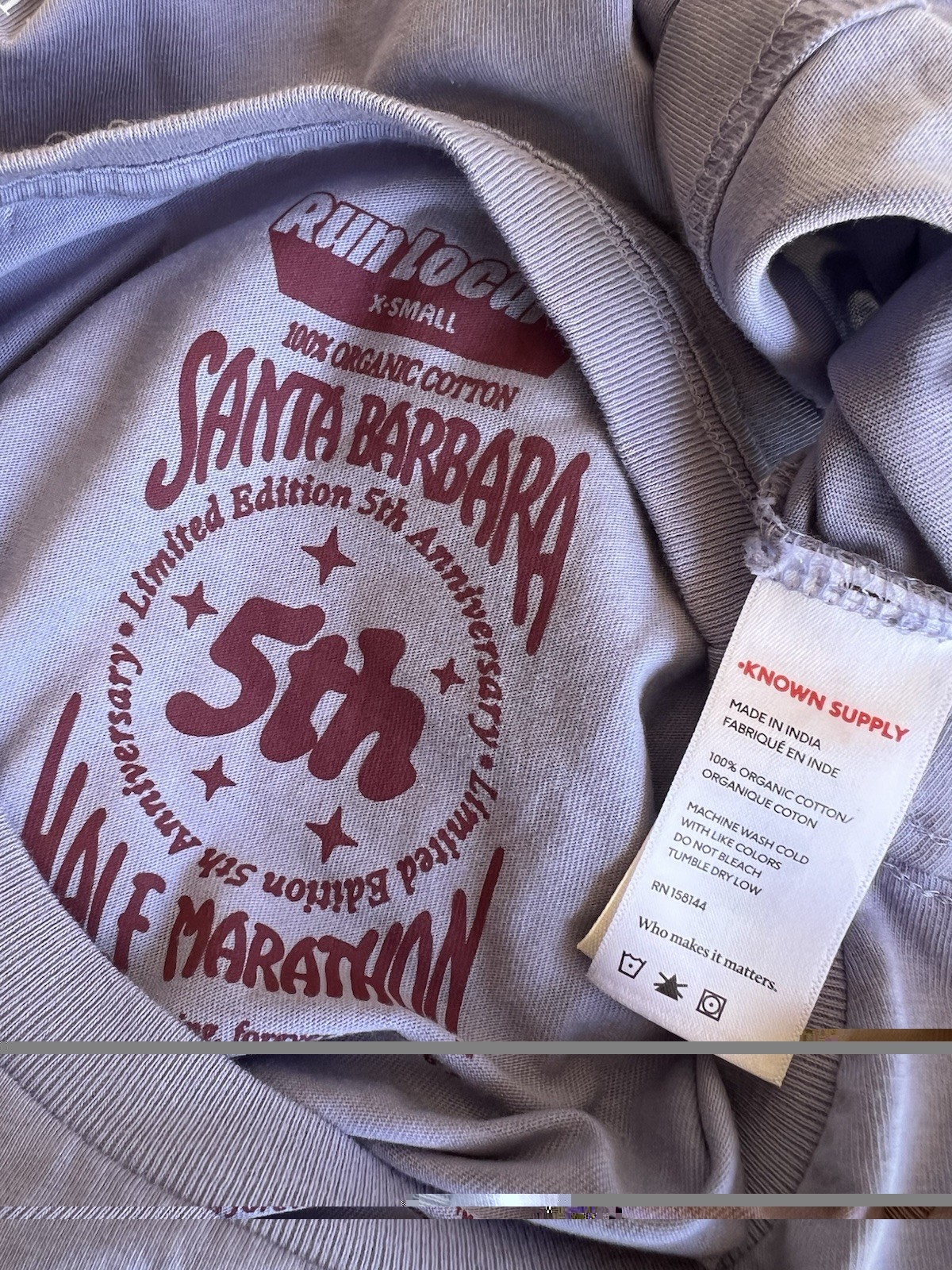 SANTA BARBARA CALIFORNIA (2025) NWT Half Marathon 5th Anniversary T-Shirt Sz XS