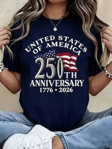 July 4th Outfit Women American Flag T Shirt Unisex#2