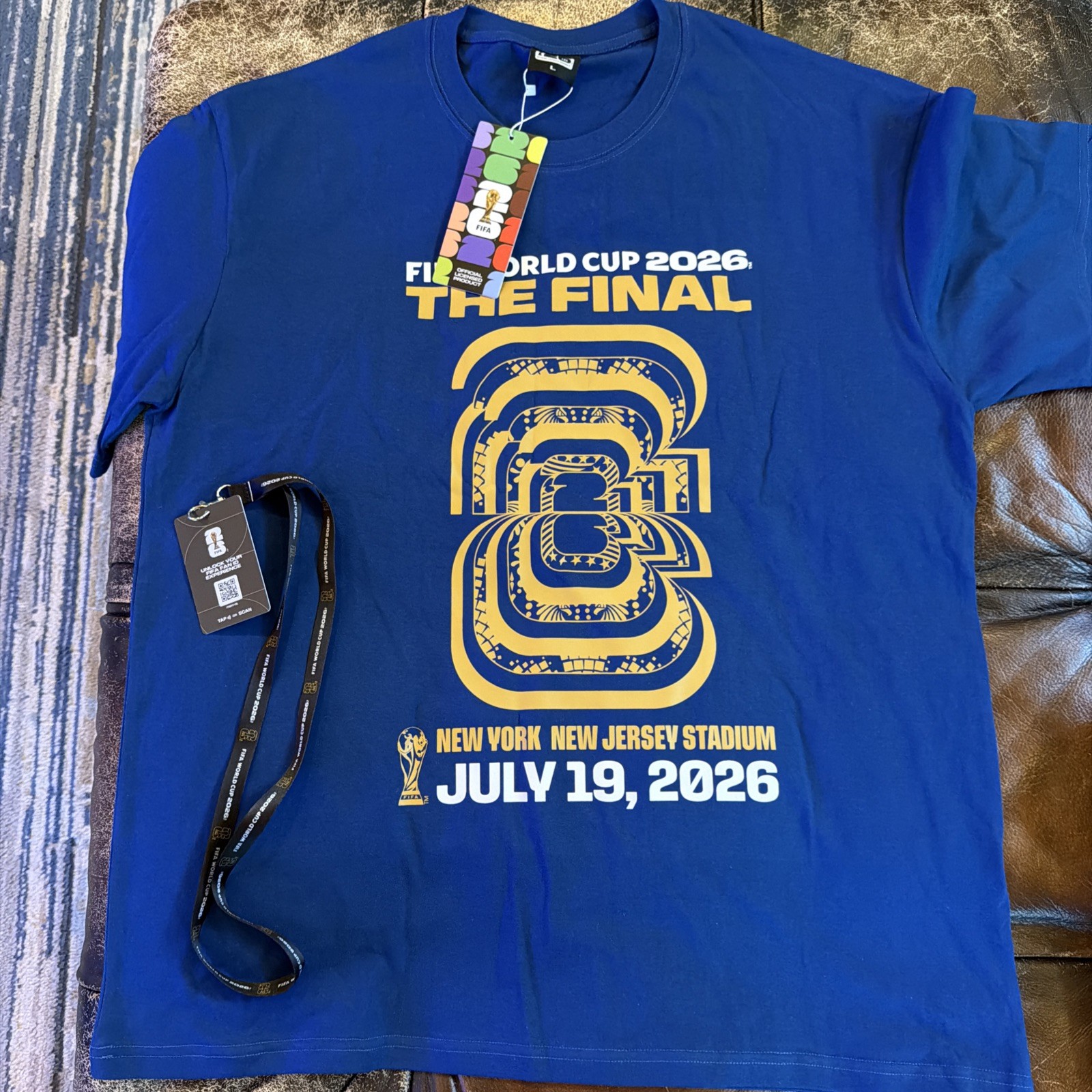 FIFA World Cup 2026 The Final Blue Graphic Logo T-Shirt Men’s L 7/19/26