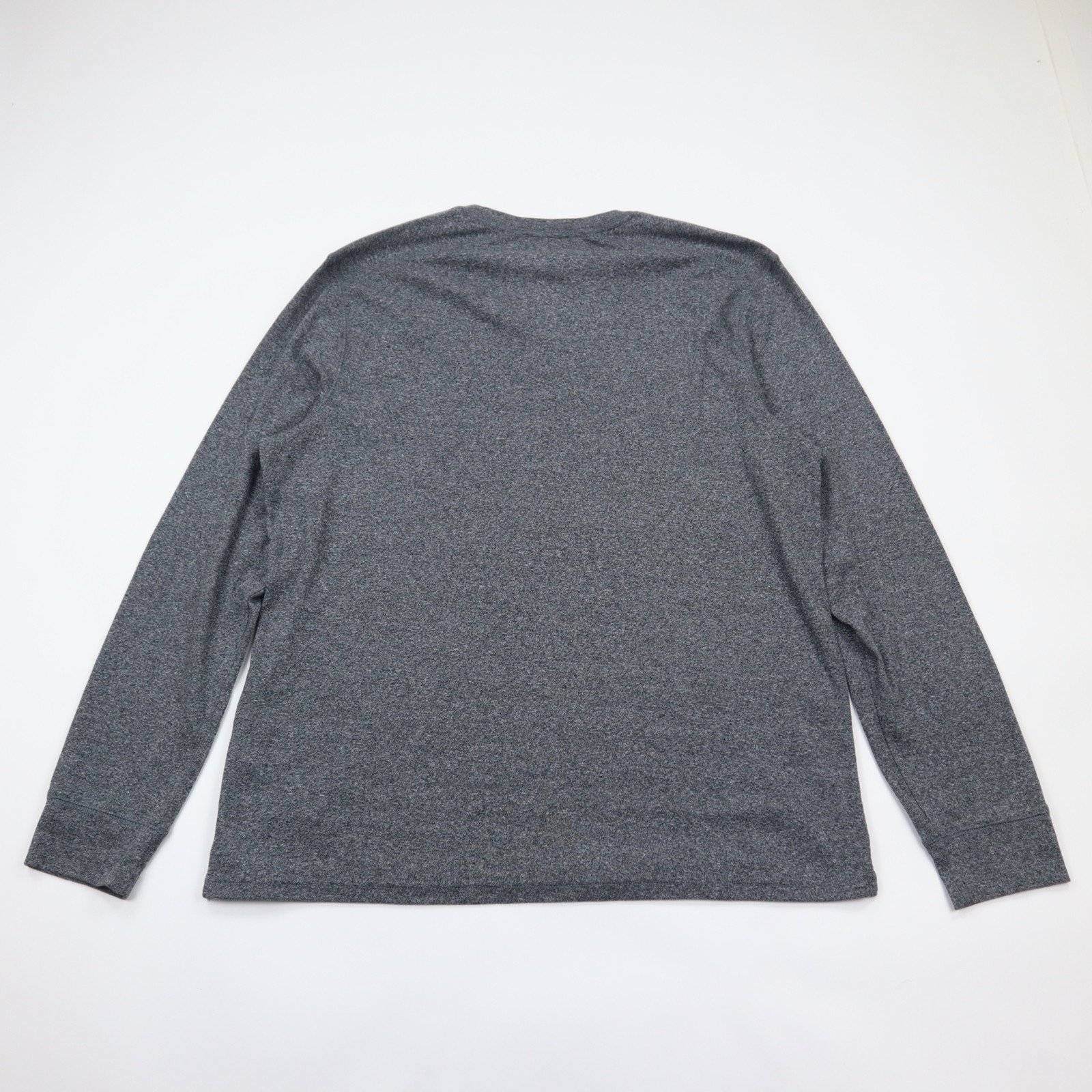 Apt 9 Premier Flex Henley Shirt Mens Large Heather Gray Soft Cotton Blend LS