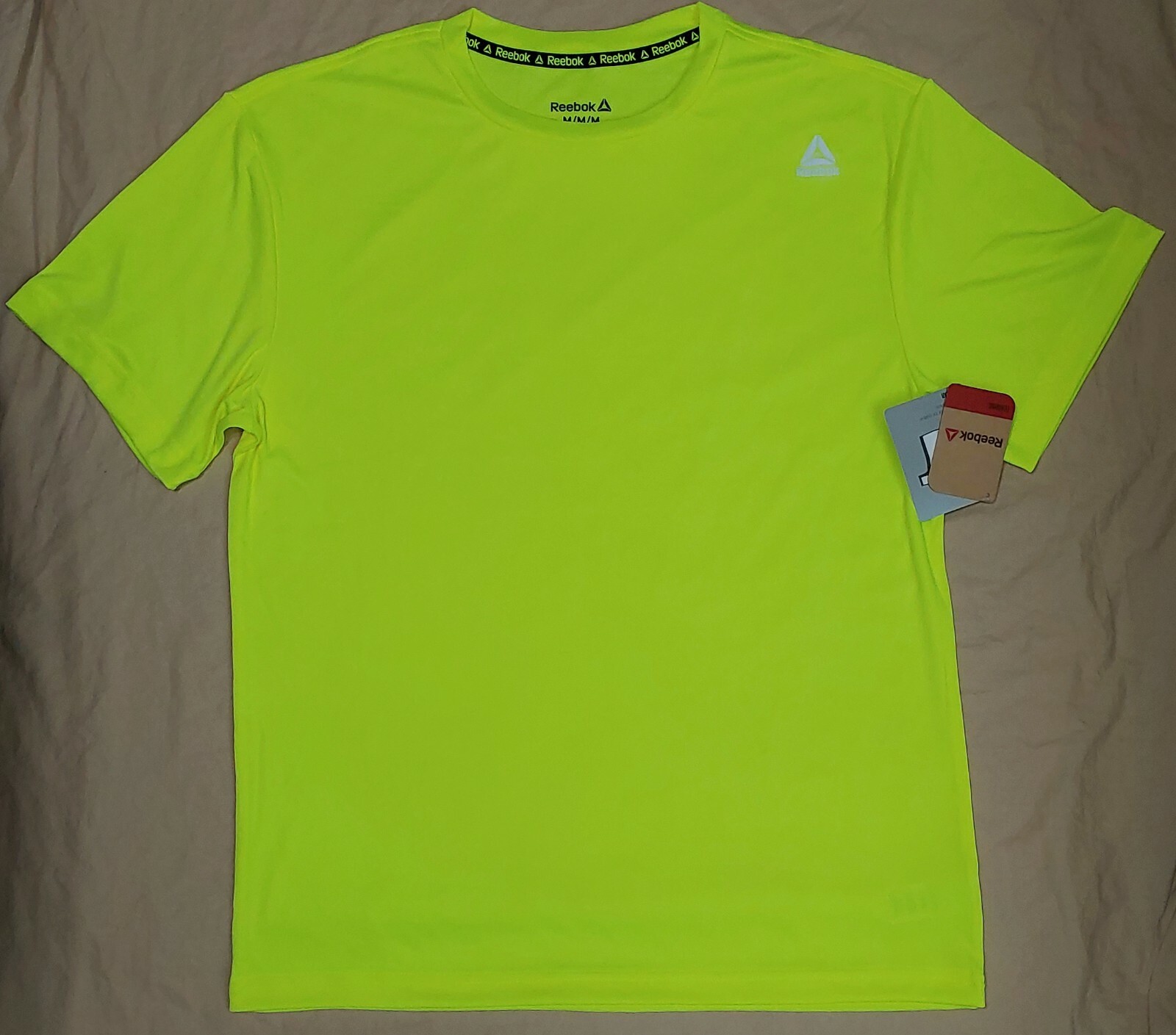 Reebok Neptune Crewneck Shirt Gym Exercise Neon Yellow Men’s Medium-Large