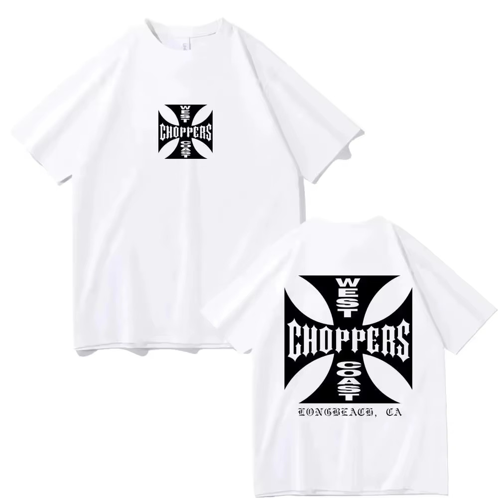 [2 Colors][5 Sizes] West Coast Choppers Long Beach Graphic Tee Black