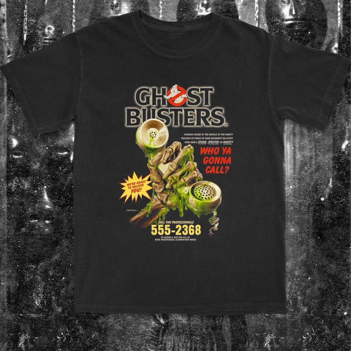 Retro 80s GH0STBUSTERS horror graphic Tee Unisex Short Sleeve Shirt S-5XL