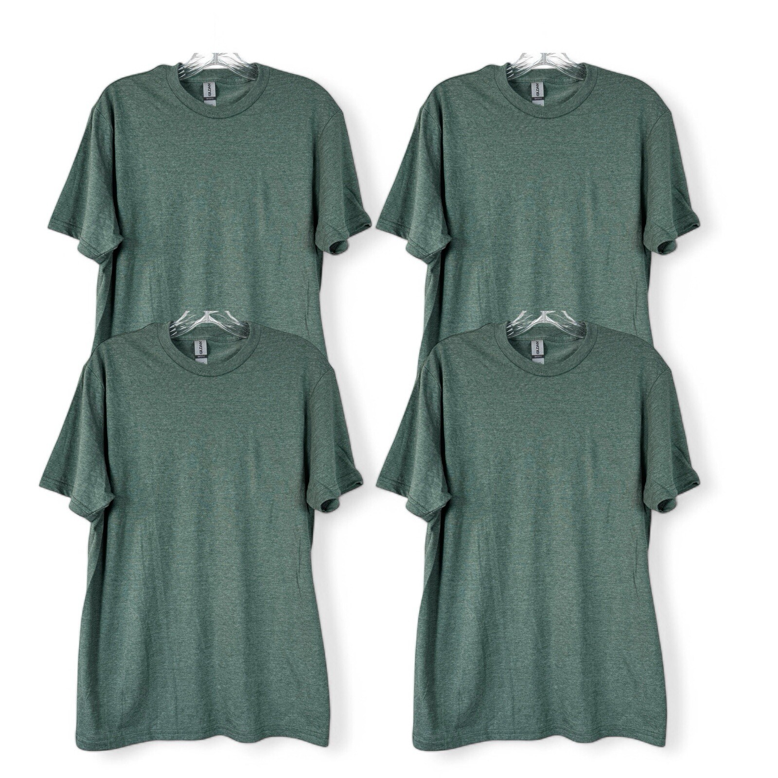 Gildan Soft Style Short Sleeve T-shirt Size Medium Heather Green – 4 Shirts NWOT