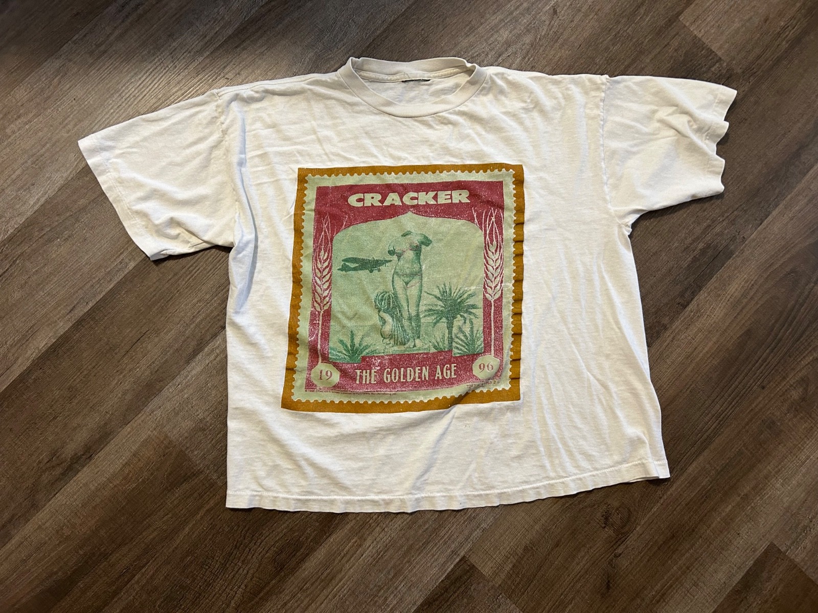 Cracker The Golden Age 1996 true vintage white single stitch t-shirt XXL 2XL