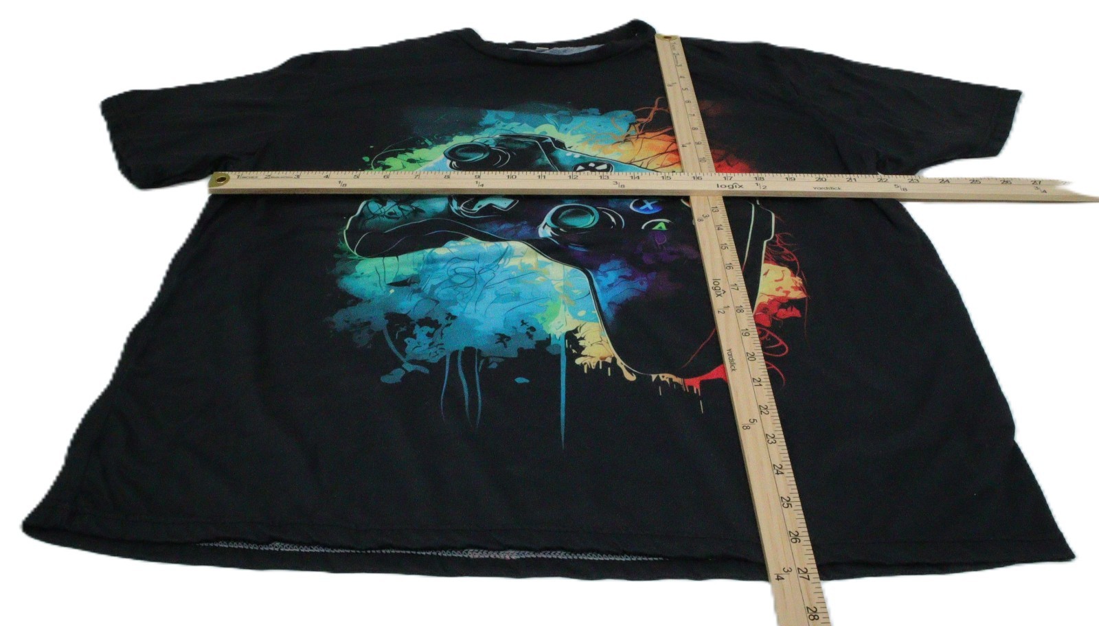BF Vintage Men’s 1XL Black Graphic T-Shirt Video Game Controller Print T0452