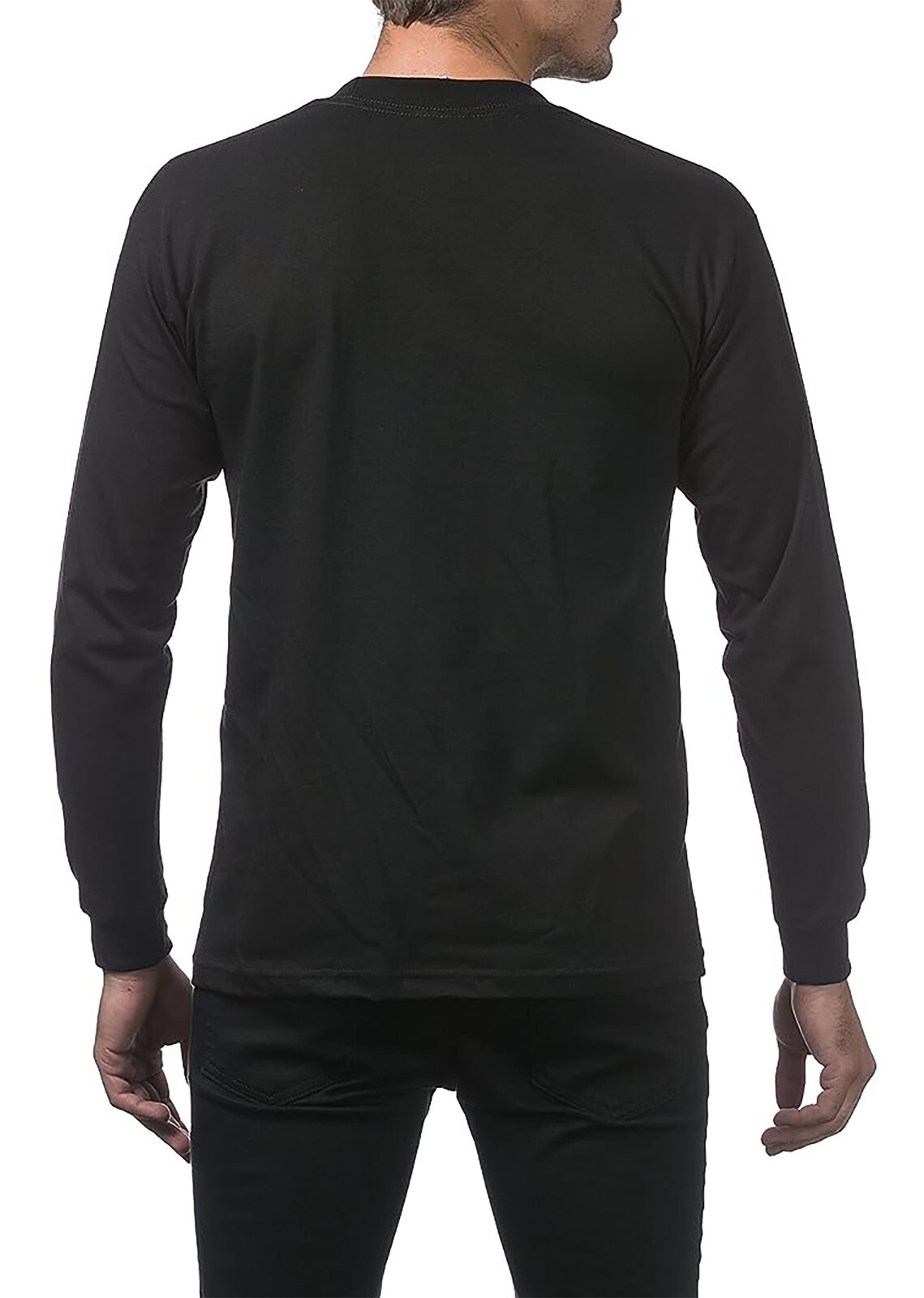 Pro Club Men’s 3-Pack Heavyweight Cotton Long Sleeve Crew Neck T-Shirt
