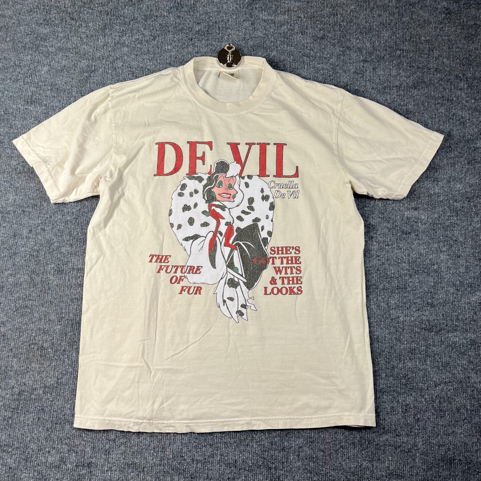 Comfort Color T Shirt Unisex Large Beige Cotton Cruella De Vil The Future of Fur