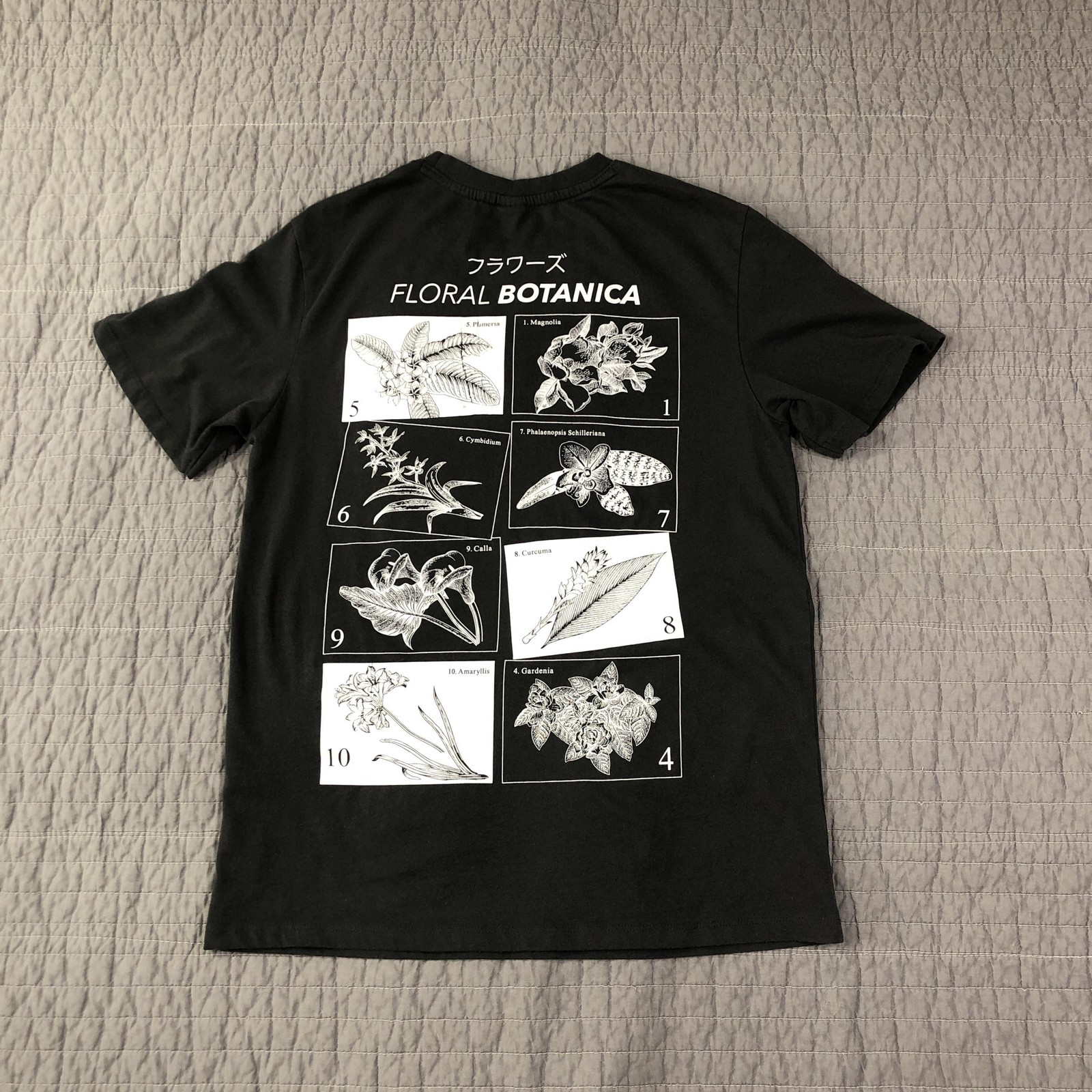 Recycled Threads Shirt Men Small Gray Floral Botanica Embroidered Graphic Tee