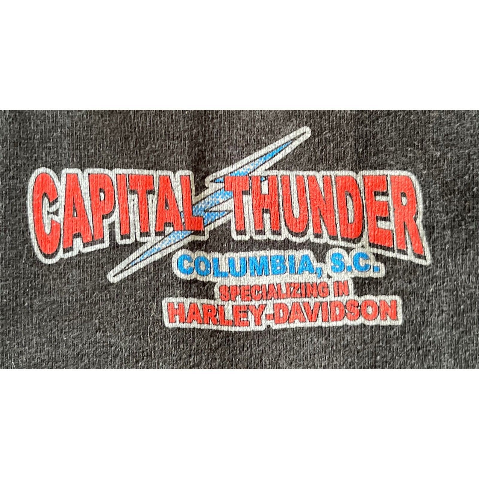 Harley-Davidson Capital Thunder Columbia SC T-Shirt Black 2001 Vintage Mens L