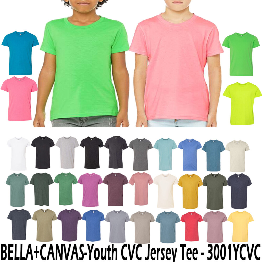 BELLA + CANVAS – Youth CVC Jersey Tee – 3001YCVC