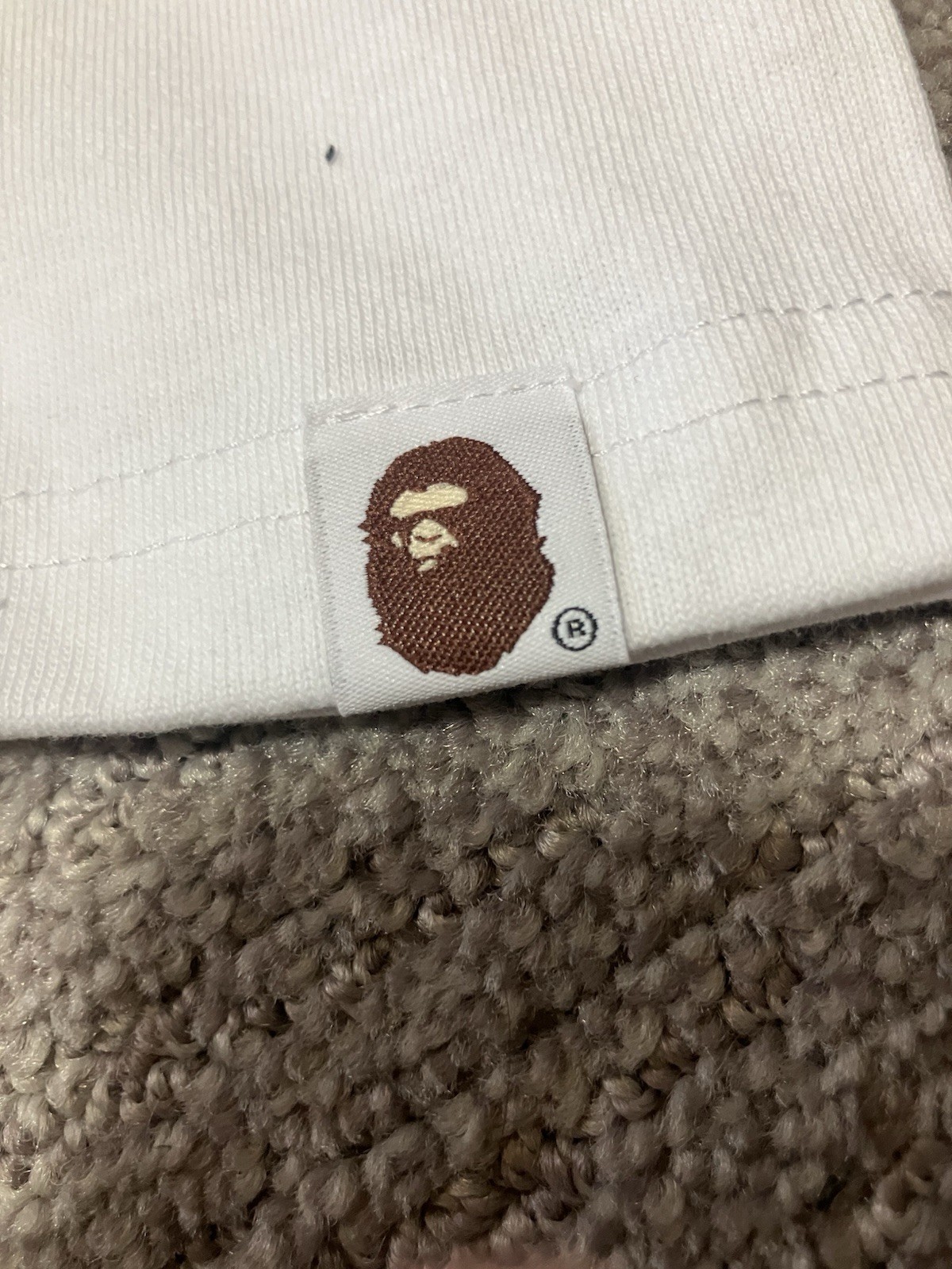 A Bathing Ape BAPE White Ape Head Graphic Logo Crew Neck T-Shirt Men’s S
