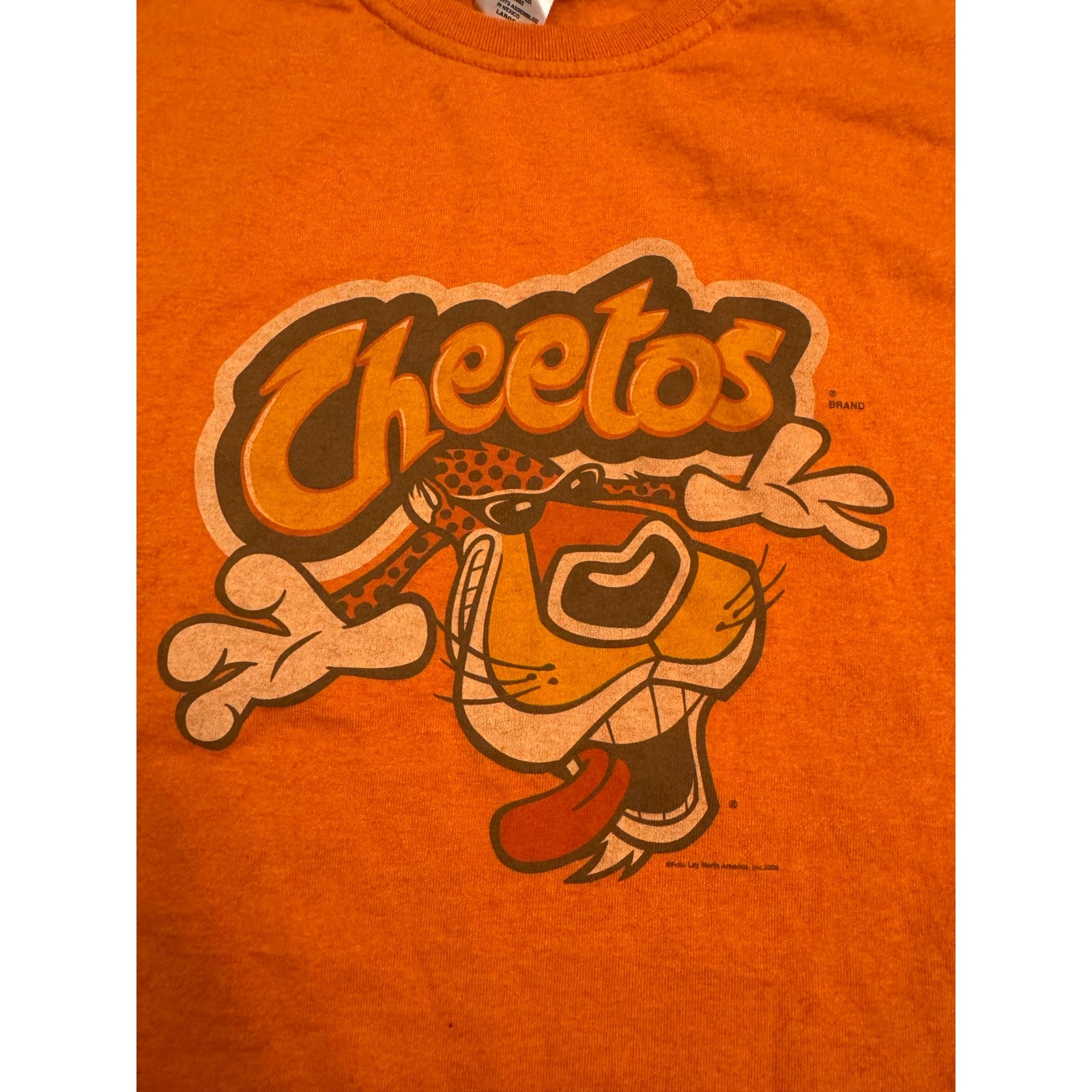 Y2K Vtg Cheetos Graphic T-Shirt Orange Sz L Unisex Cotton/Poly Blend