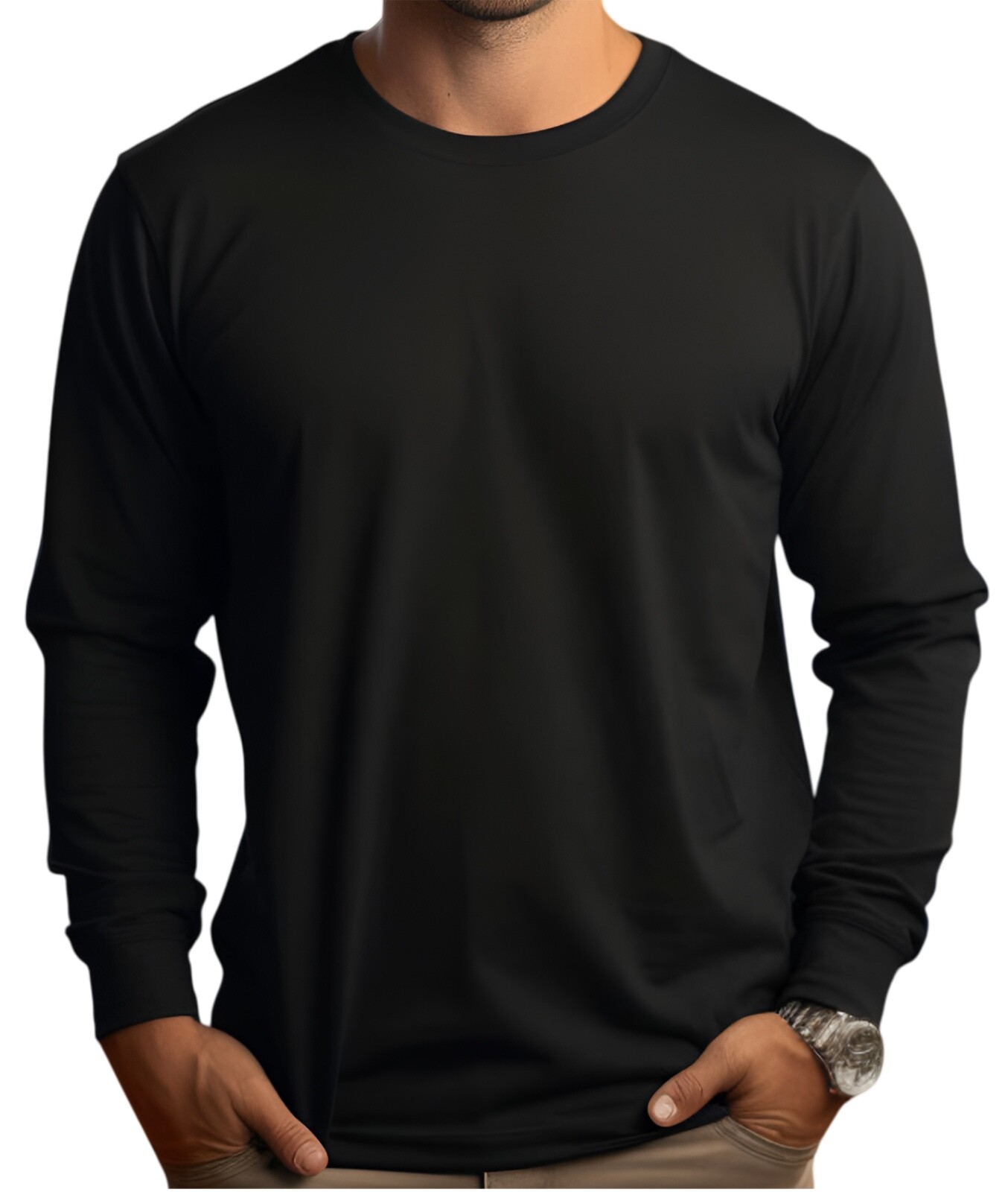 DRI-FIT Long Sleeve T-Shirts, UPF 50+ Sun Protection Shirt BLACK