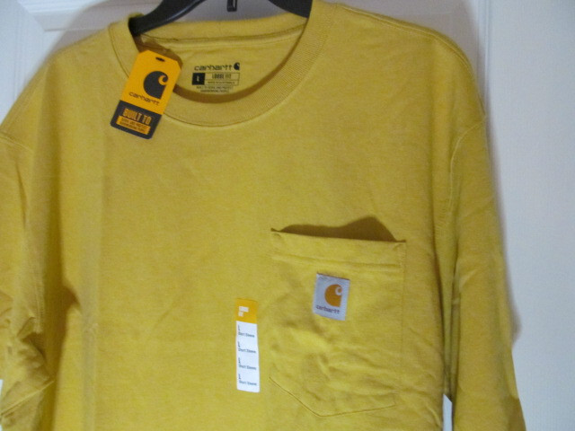 Carhartt Mens Loose Fit Heavyweight SS Pocket Tee, Yellow Size M,L,XL,2XL