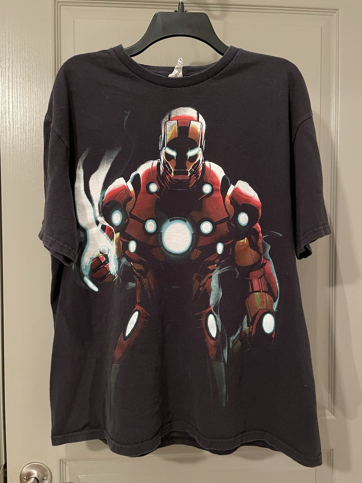 Vintage Iron Man Marvel Mad Engine Black Graphic T-Shirt Mens XL Y2K Avengers