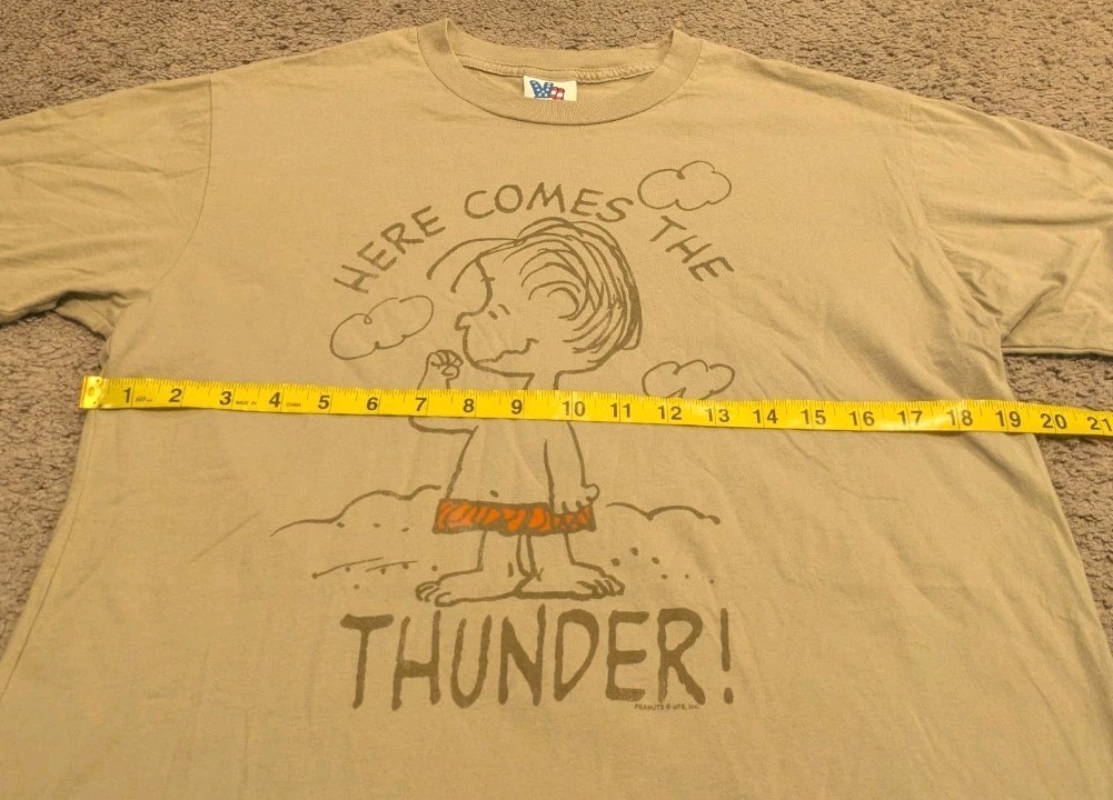 Junk Food Peanuts Linus Here Comes The Thunder Brown T-Shirt Men’s Small