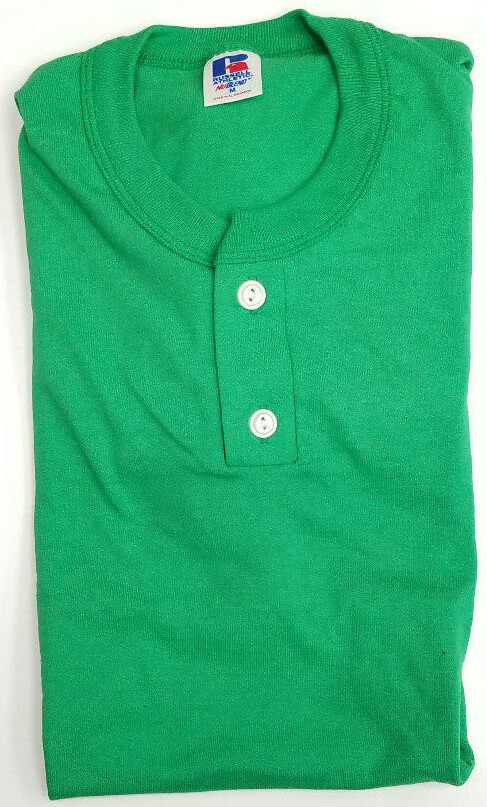 Vintage Russell Athletic Blank 2 Button Henley T-shirt Mens – Irregular