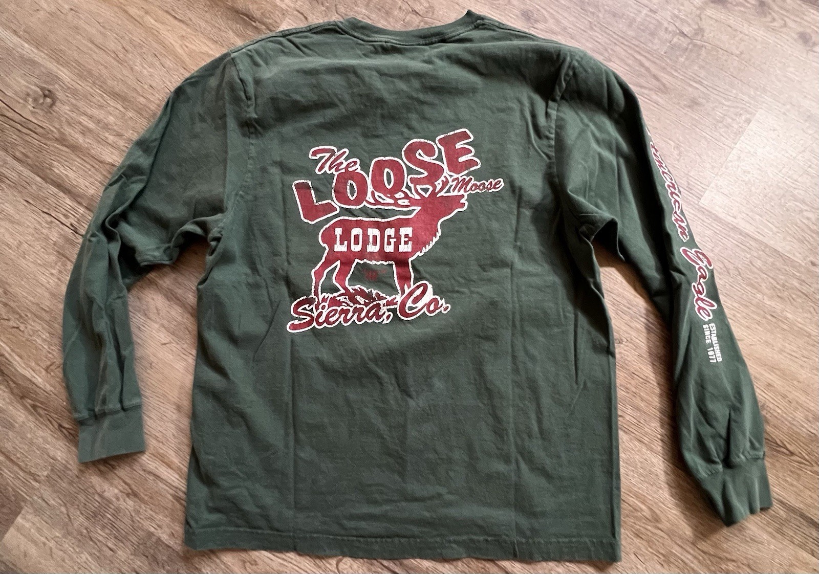 Vintage American Eagle Shirt Adult M Faded Green Moose Lodge Colorado Tee Y2K