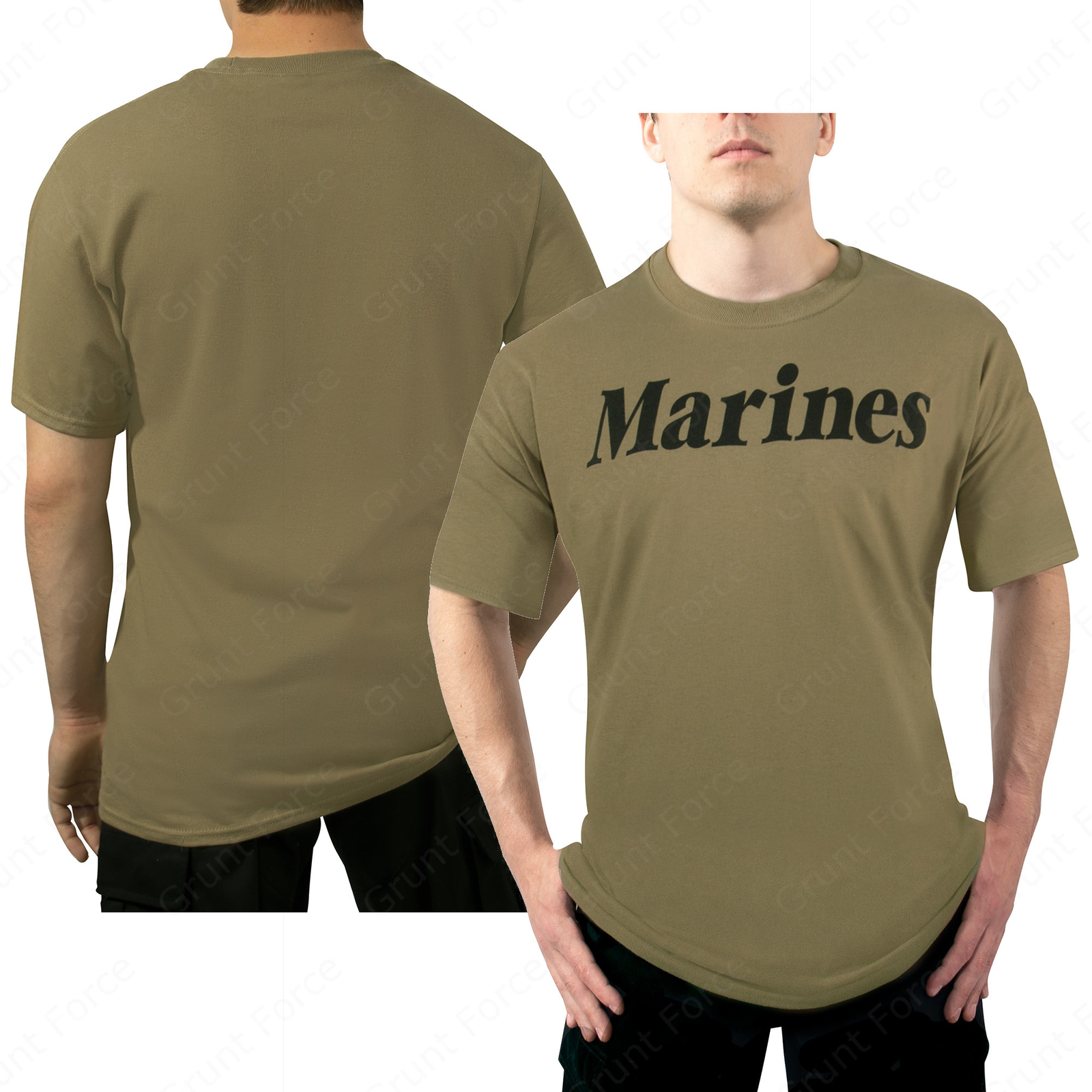 Men’s Officially Licensed MARINES AR 670-1 Coyote Brown T-Shirt
