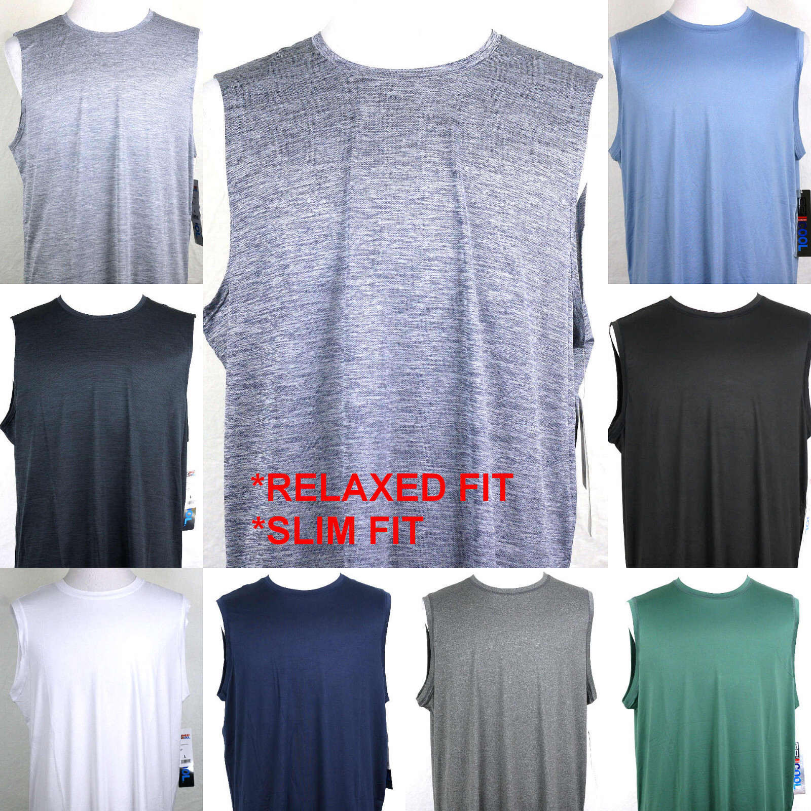 32 Degrees Cool Tank Relaxed/Slim Fit Crew Neck Sleeveless S, M, L, XL, XXL