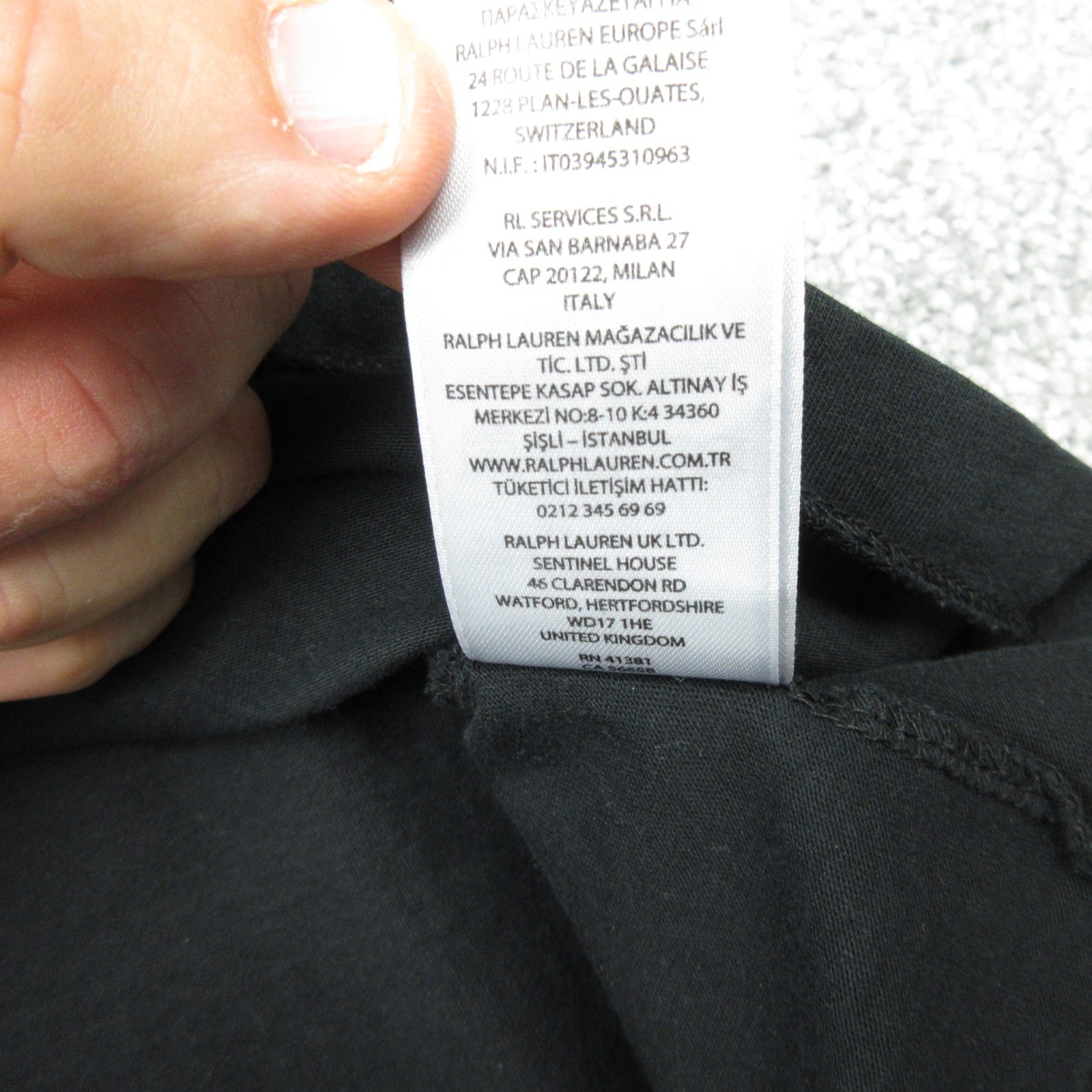 Ralph Lauren Shirt Mens Medium Black Embroidered Spell Out RL PRL Tee Crew 6411