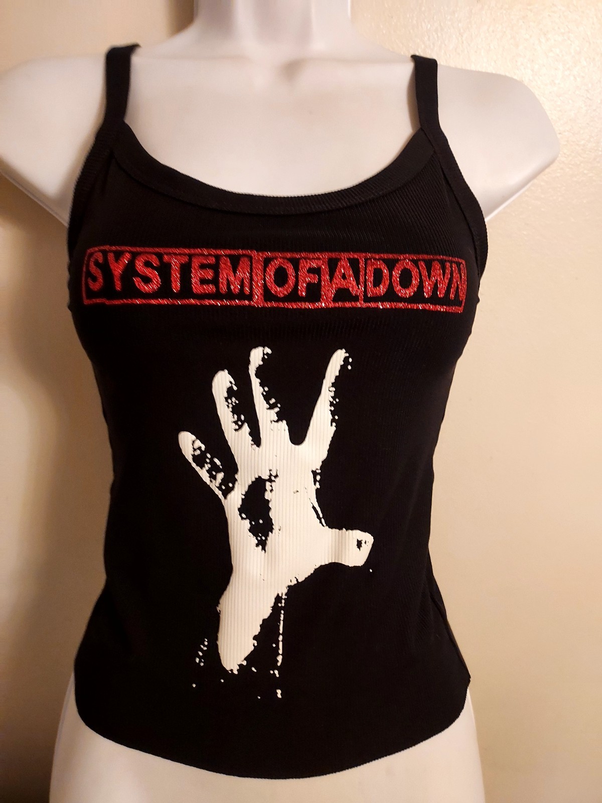 System of a Down Crop top Tank Toxicity self titled hand album Shirt Glitter