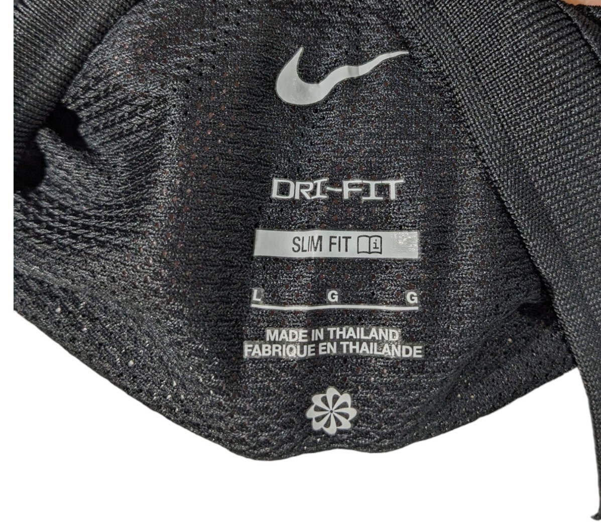 Nike Mens Workout Shirt Black White Tight Athletic Fit Short Sleeve Sports Gym