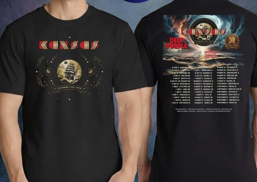 Kansas Deep Purple North American Tour 2026 T-Shirt S-5XL