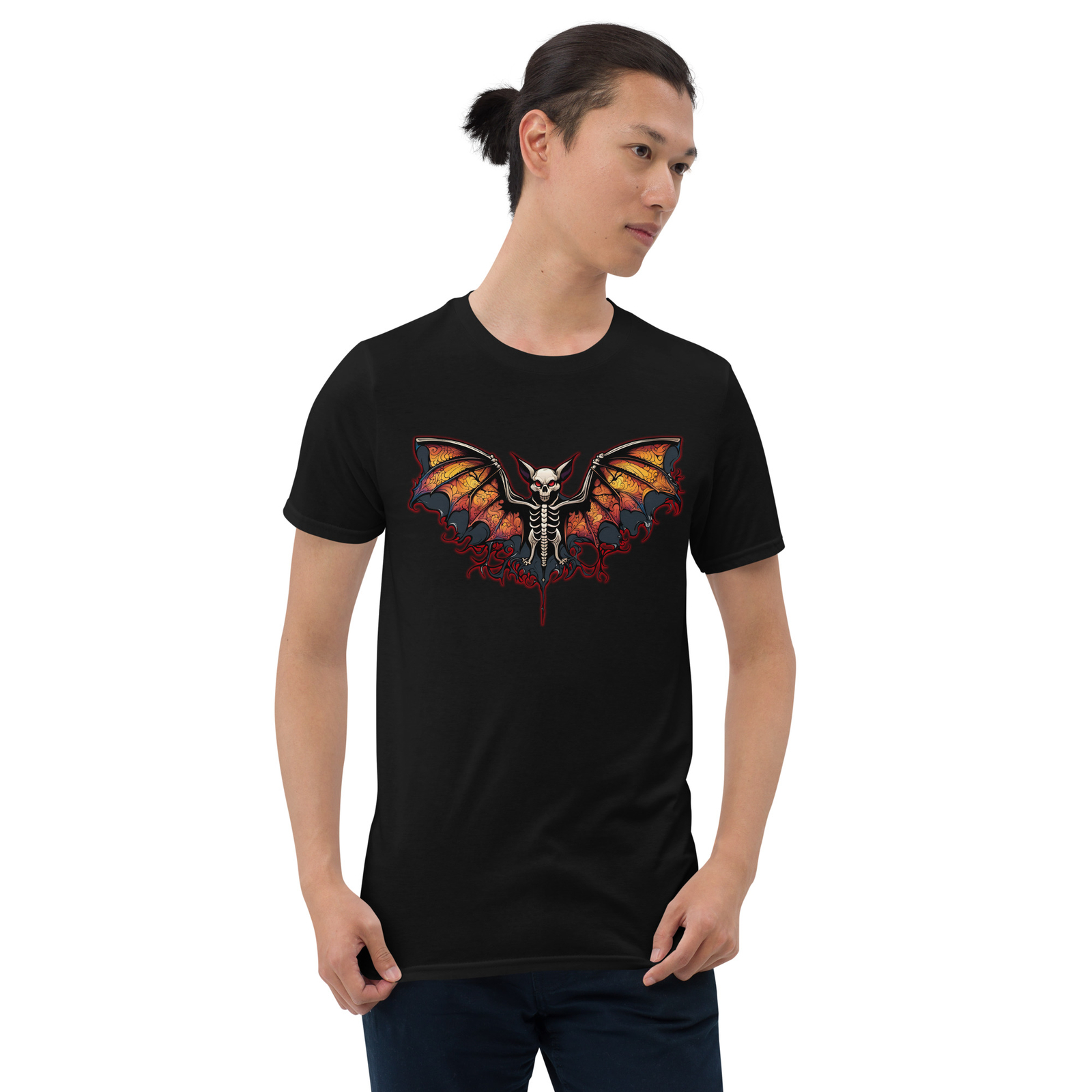 Vampire Bat Skeleton Rib Cage Halloween Short-Sleeve T-Shirt