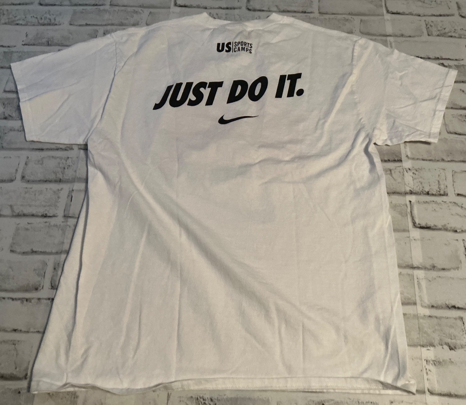 Nike Shirt Men Small White Solid Tennis Camp Tee Crew Neck Pullover Adult L G G
