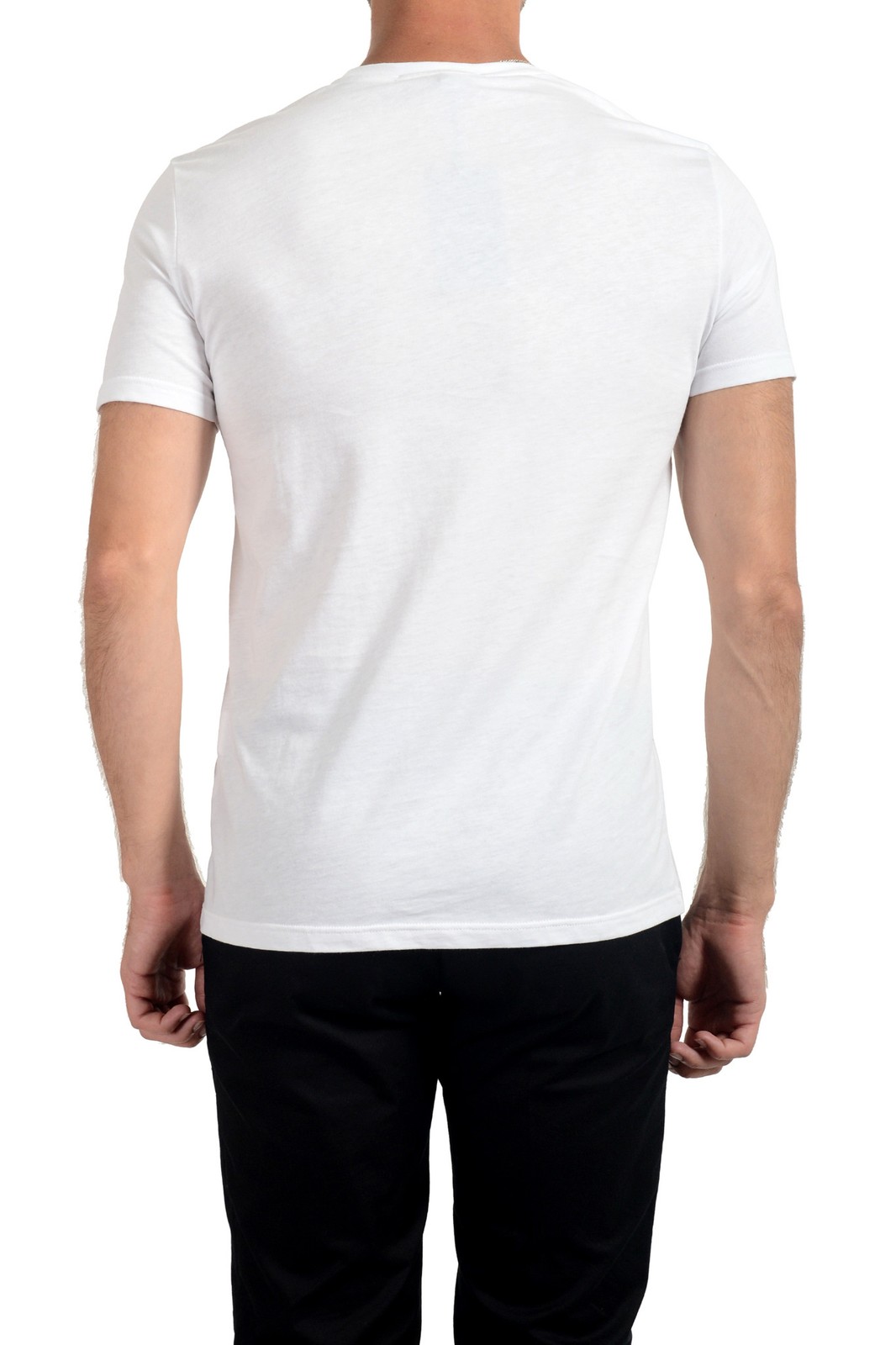 Roberto Cavalli Men’s White Graphic Print Crewneck T-Shirt US 2XL IT 56