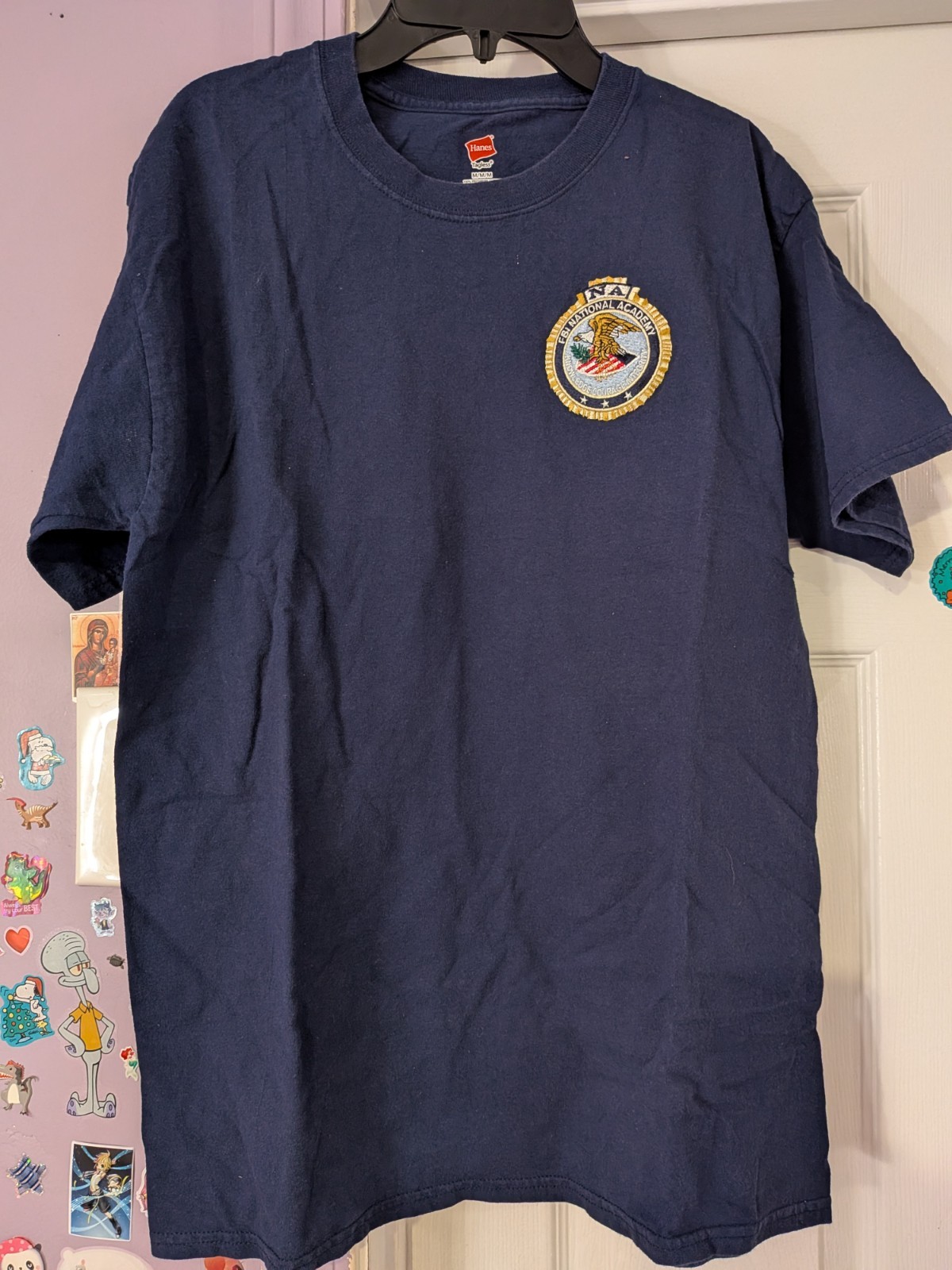 Navy Blue Crewneck T-Shirt – official seal of the FBI National Academy – Size M
