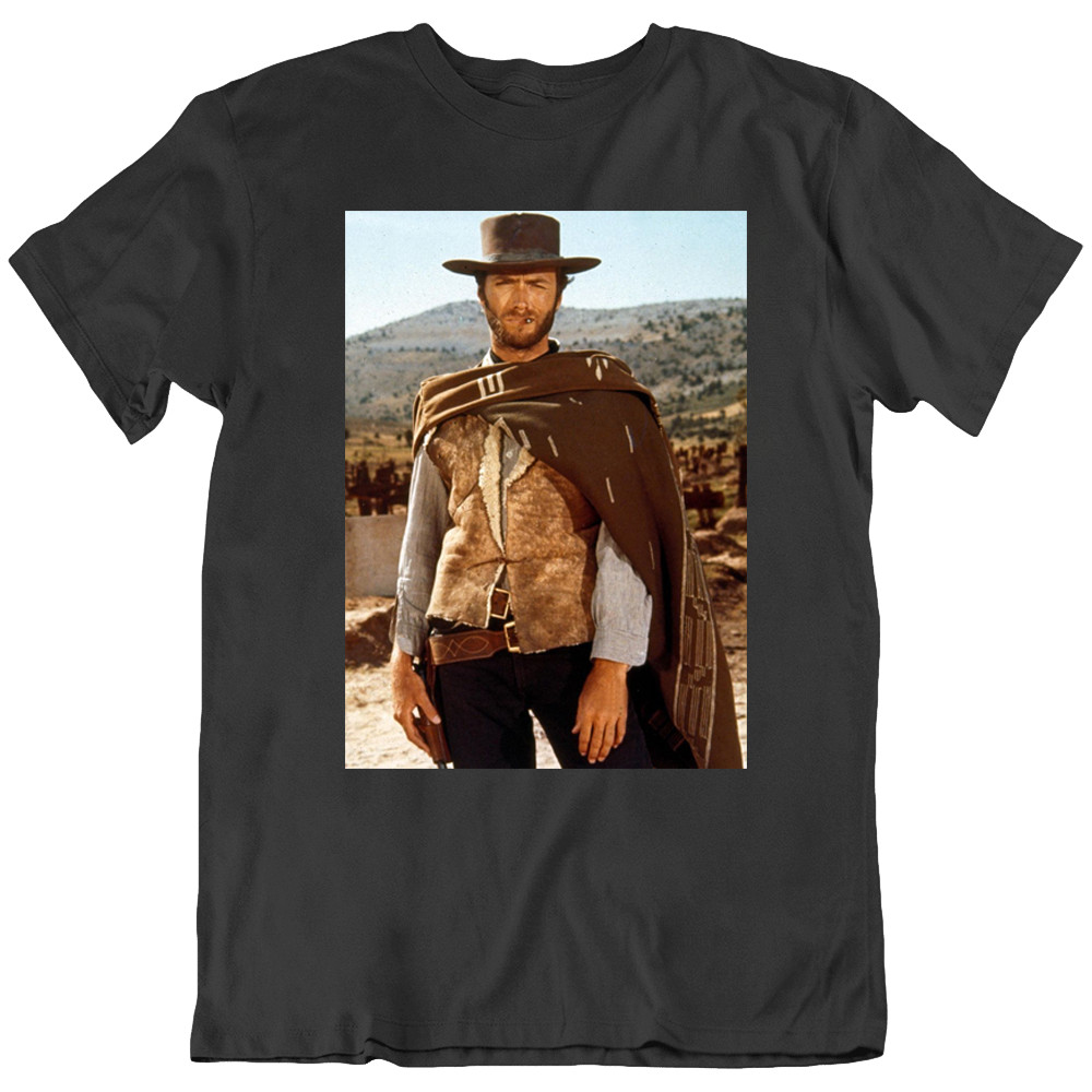 The Outlaw Movie Clint Eastwood Cowboy The Good Bad Ugly Black T-Shirt Gift New