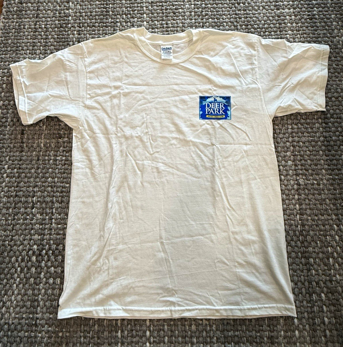 VTG Gildan Ultra Cotton White Deer Park Graphic Print Crew Neck T-Shirt Size L