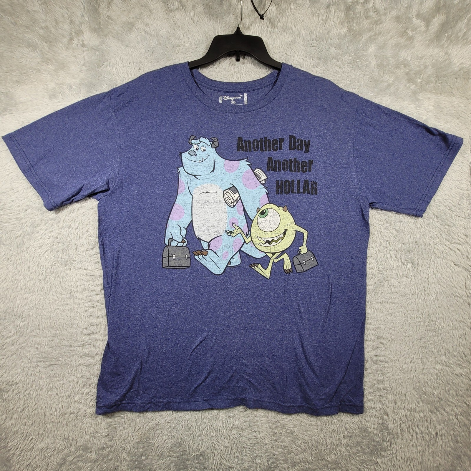 Disney Store Monsters Inc Shirt Mens XXL Blue Another Day Another Hollar