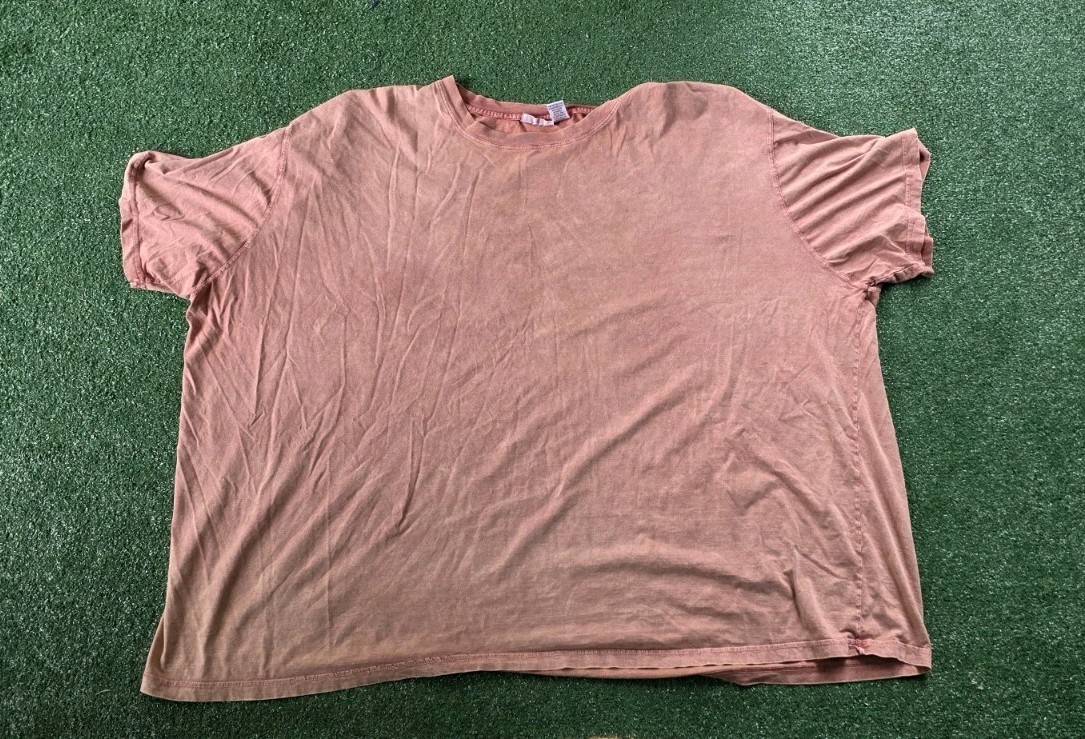 Pro King Men’s Sun Washed Orange Short Sleeve T-Shirt 100% Cotton Size 8XL