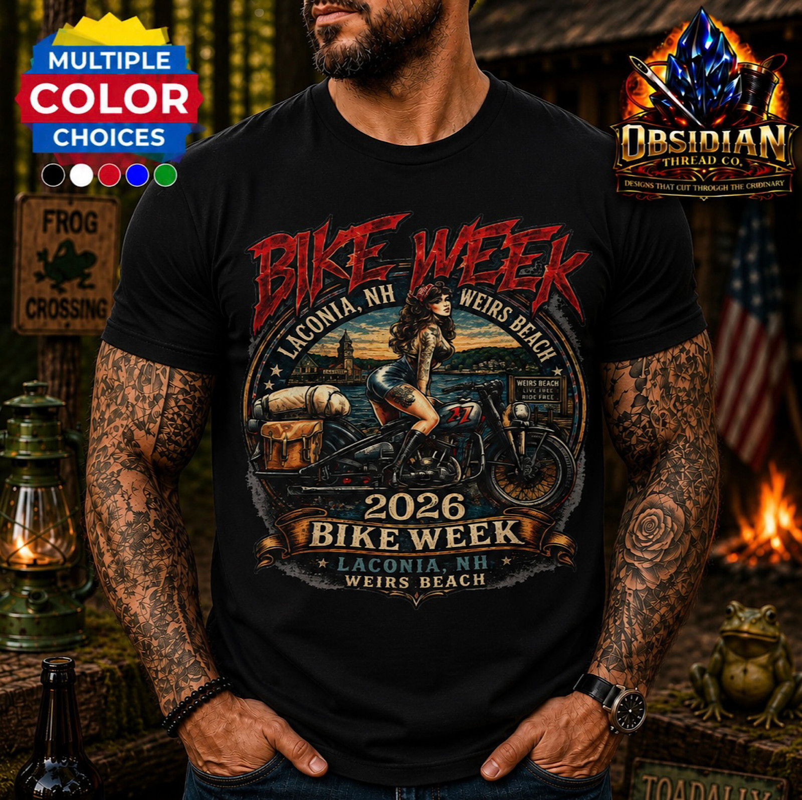 Laconia Bike Week 2026 Weirs Beach NH Motorcycle Rally Biker T-Shirt 103rd
