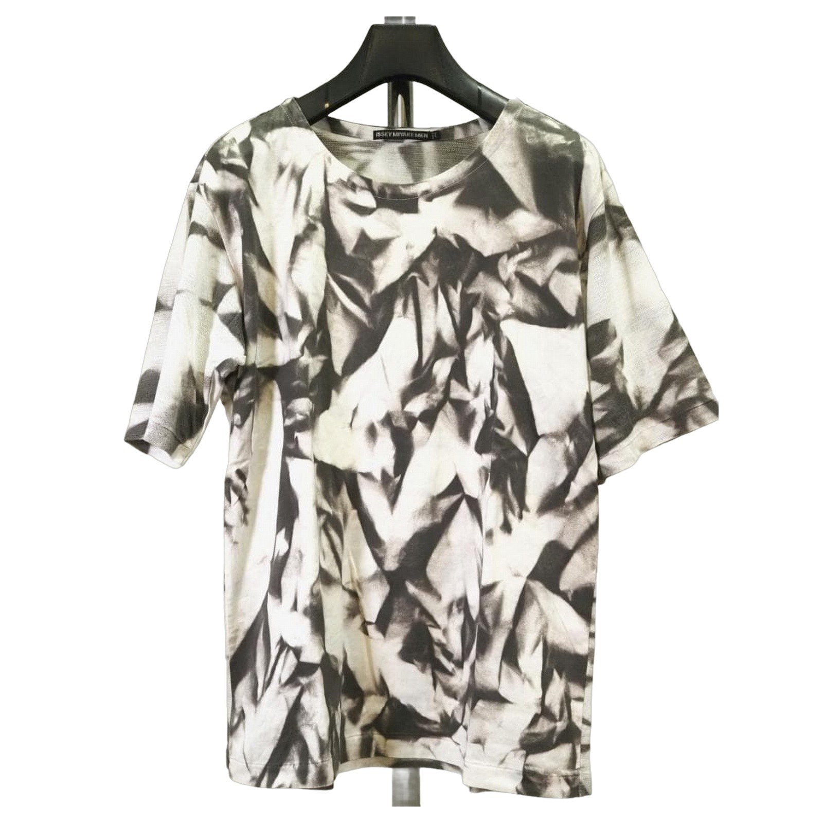 ISSEY MIYAKE Men 16AW Ramie Cotton Graphic T-Shirt Size 3 M Japan F/S