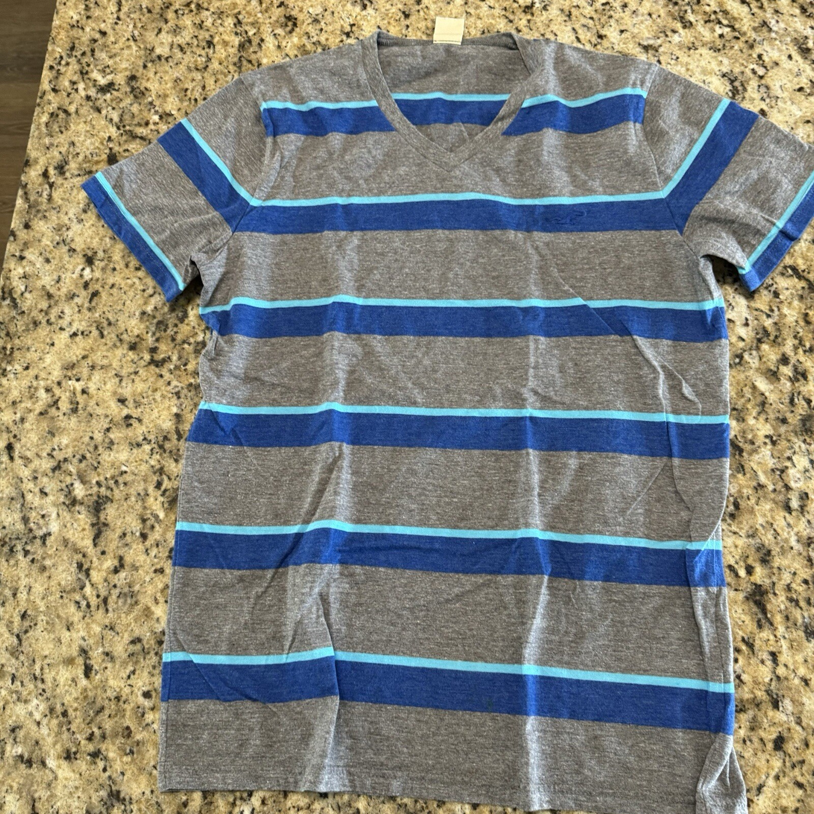Hollister Short Sleeve Muscle T-shirt Blue/Teal/gray V-neck