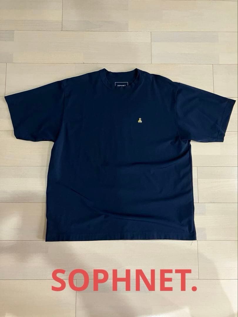 SOPHNET. Scorpion Wide Tee L Navy Cotton Nylon Polyurethane Used