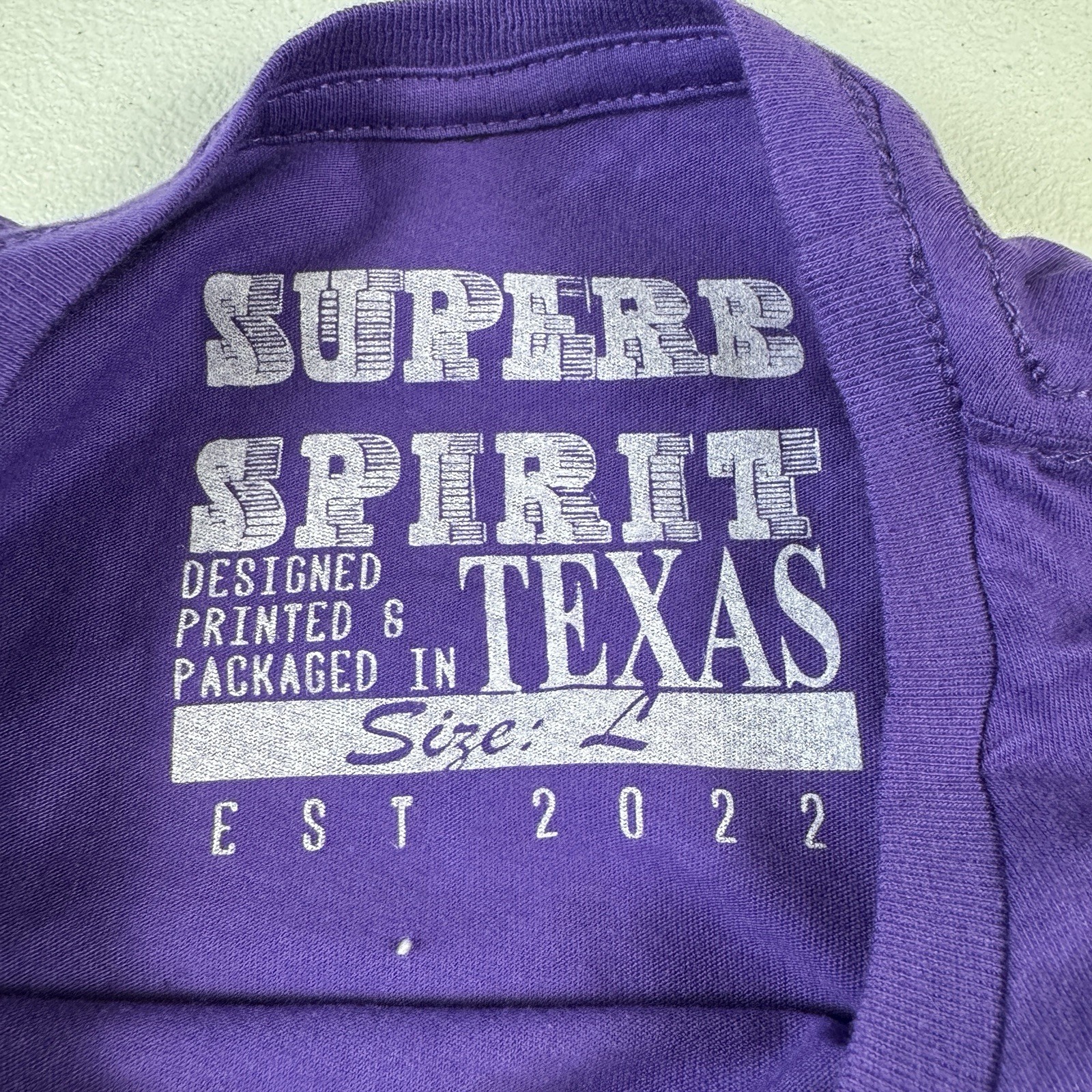 Superb Spirit Alarm Clock Tee Size L Large Purple Short Sleeve NWOT