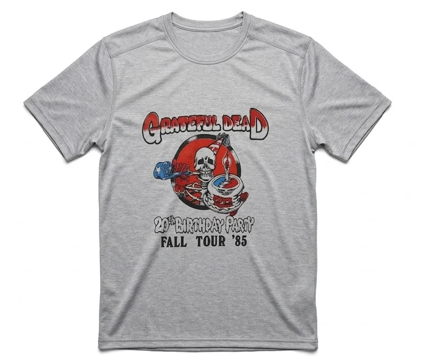 80s 1985 GRATEFUL DEAD 20th Anniversary Birthday TShirt Sport Grey 2 side BTH115