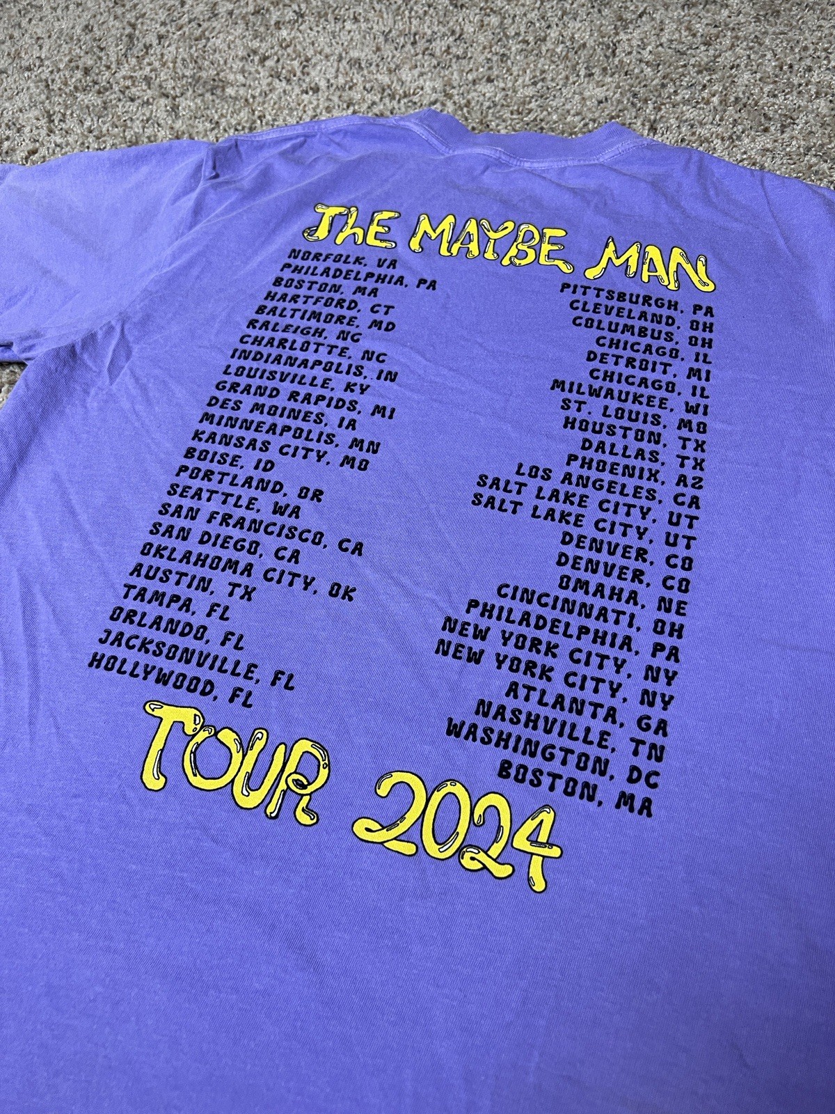AJR THE MAYBE MAN TOUR 2024 Purple Unisex TShirt (size Medium)