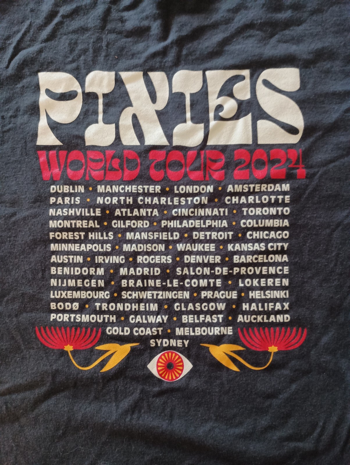 Vintage Rare Pixies Punk Band Tour Shirt Size large butterfly evil eye
