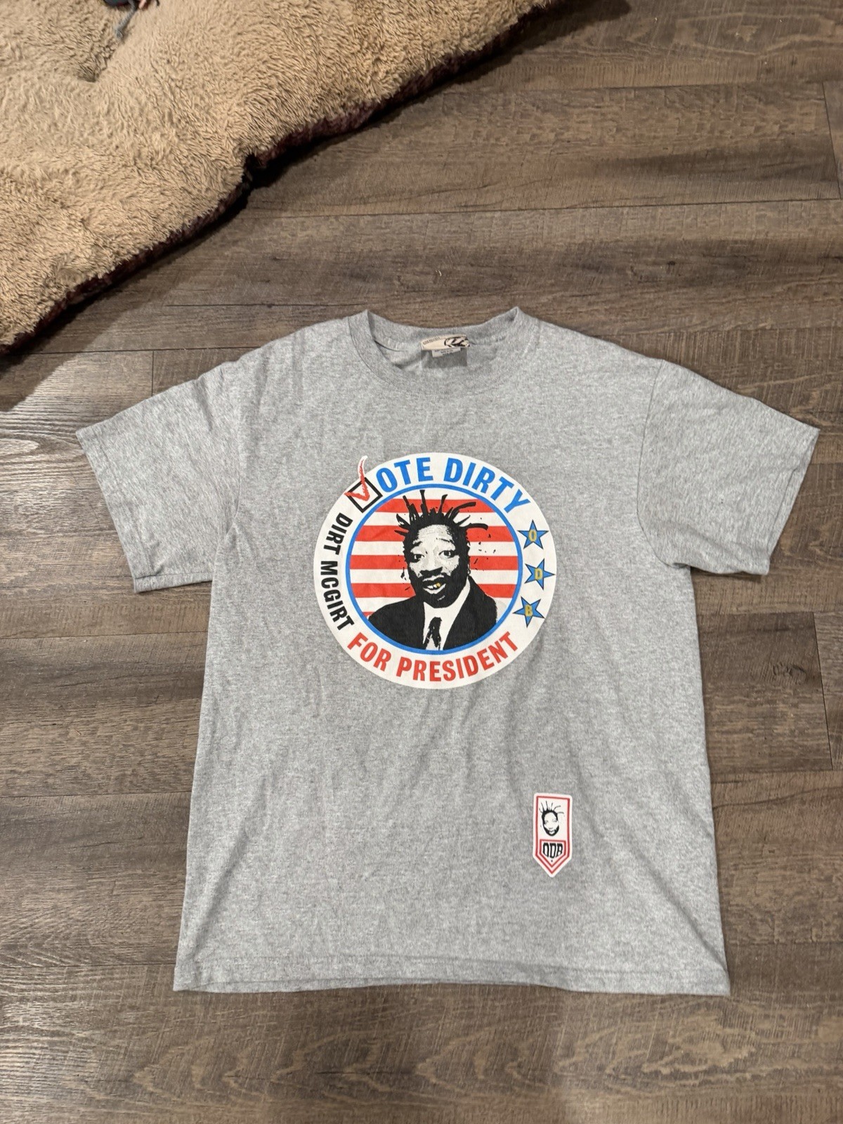 Vote Ol’ Dirty Bastard For President Gray Vintage T-Shirt Wu Tang Medium