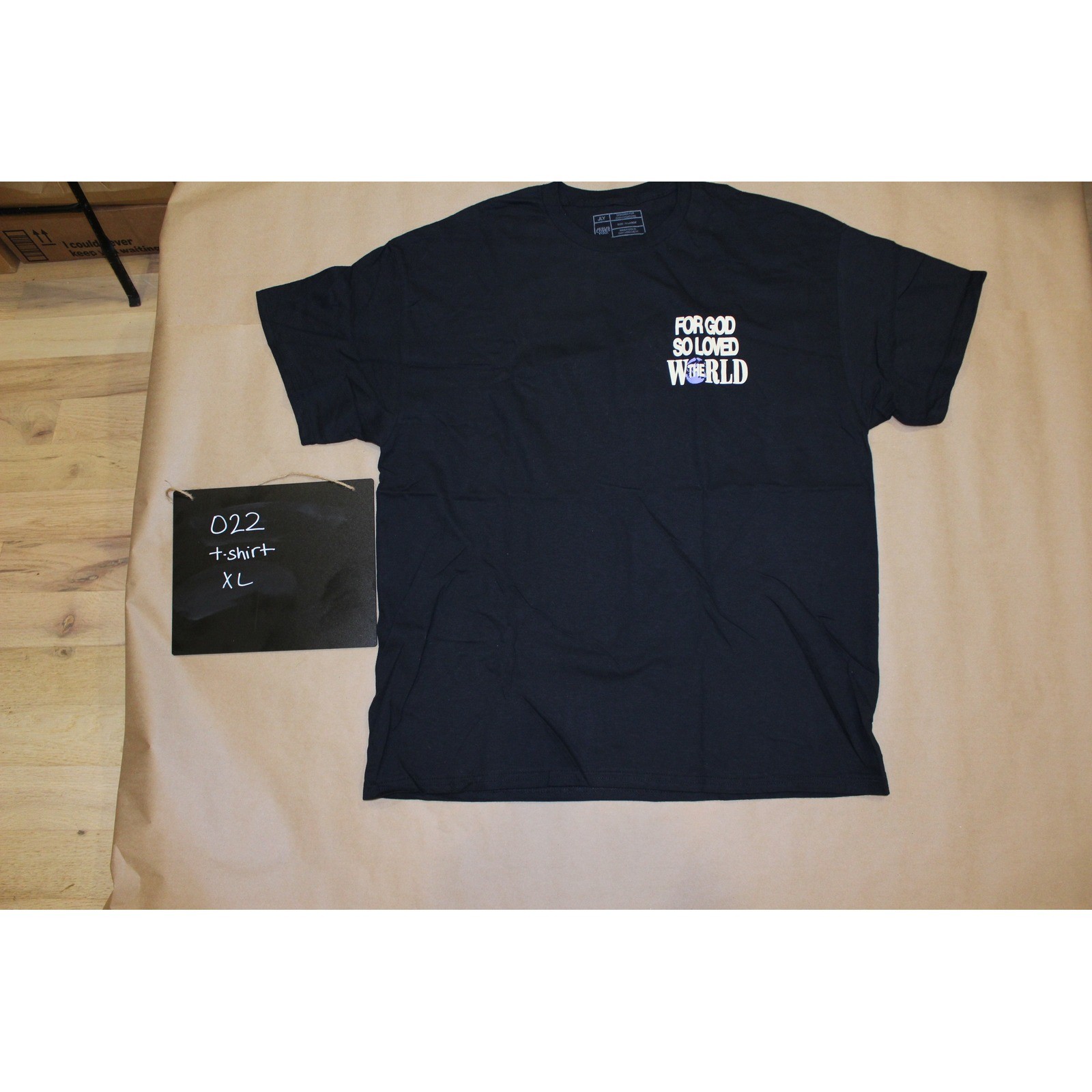 John 3:16 For God So Loved The World T-Shirt Mens XL Navy Blue