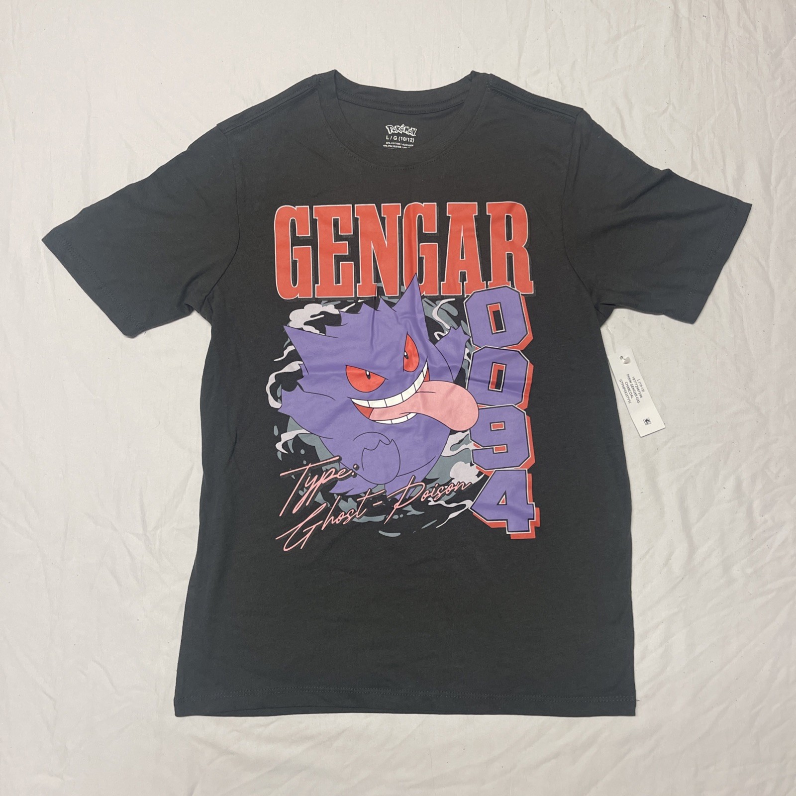 New Pokemon L/G 10/12 T-Shirt – Gengar Ghost Type #0094