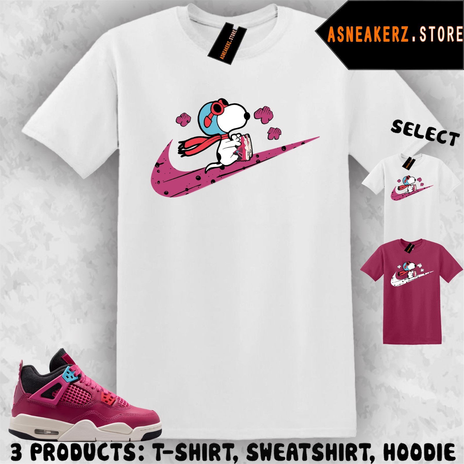 Tee Shirt Matching AJ 4 She’s A Star GS 2026 To Match Sneaker S Dog Fly T-Shirt
