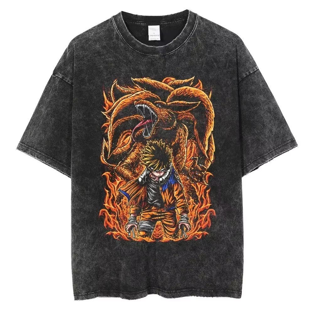 New Hip Hop Vintage T-shirt Men Streetwear Harajuku Japanese Anime 2026 Print Te